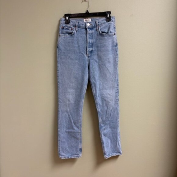 AGOLDE Riley High Rise Straight Crop Jeans Size 27 Button Fly Organic Cotton - Picture 1 of 11